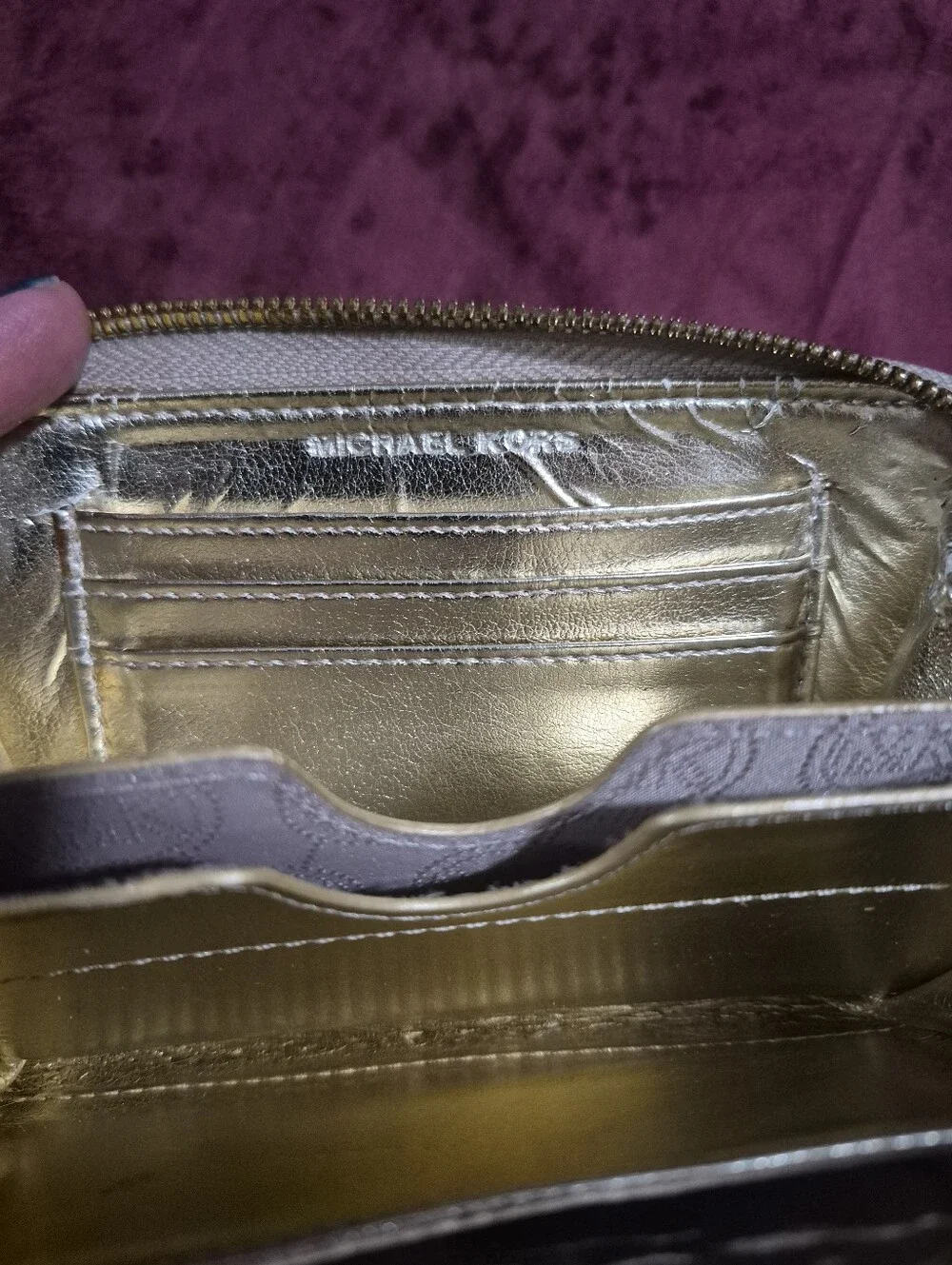 Michael Kors Women's Snake-Print Wristlet Wallet - Gray/beige